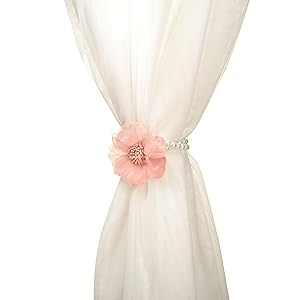 pearl beaded magnetic curtain tieback