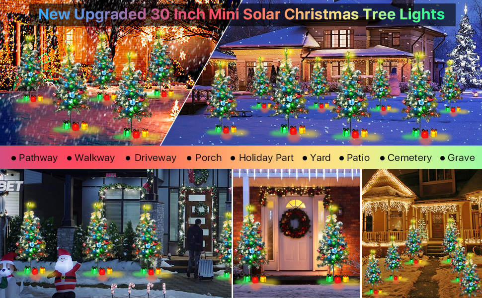 Kordain Solar Mini Christmas Tree Light Outdoor Decoration