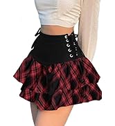 Amazon.com: Sunidol Womens Black Gothic Skirt Y2k E-Girl