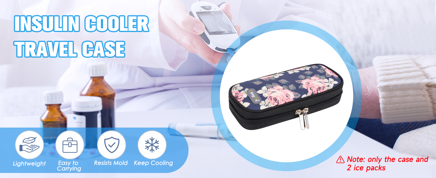 YOUSHARES Insulin Cooler Travel Case Travel Medicine Cooler Bag for