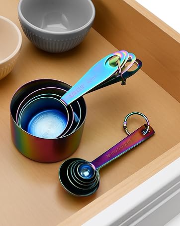 rainbow measuring spoons rainbow kitchen rainbow kitchen accessories kitchen decor mesururing