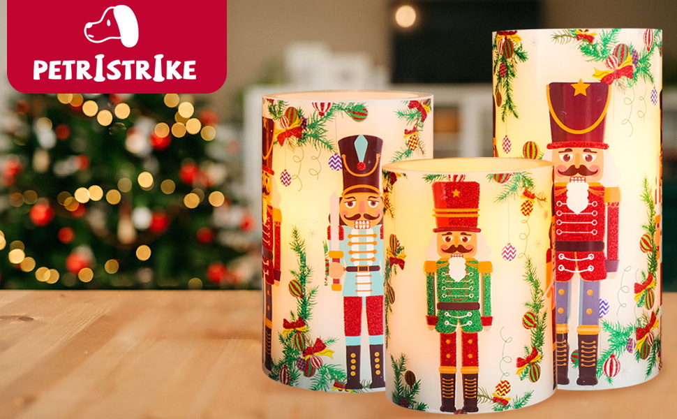 PETRISTRIKE Flameless Christmas Candles Battery Operated