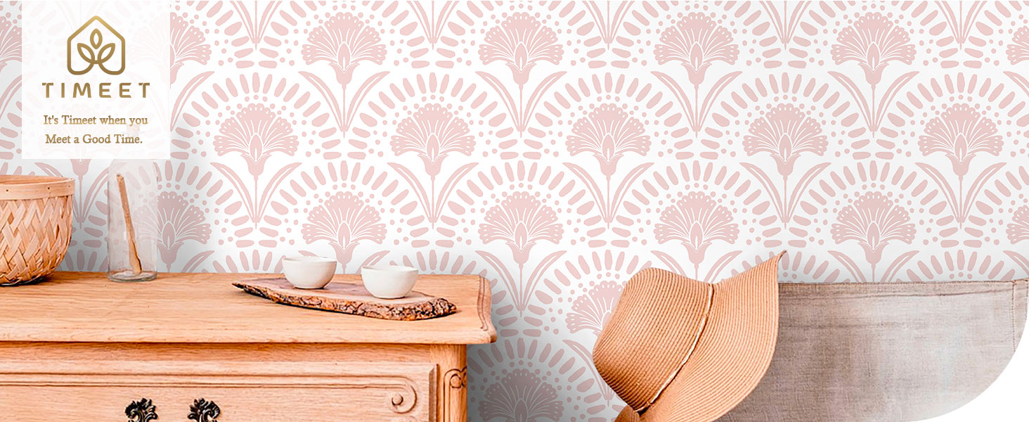 Timeet pink floral wallpaper