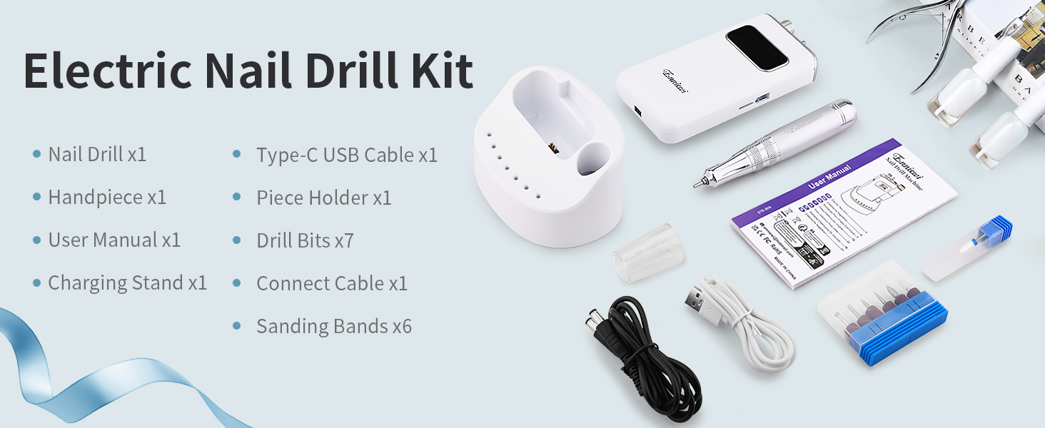Nail Grinder Drill Bits Sanding Bands Package List