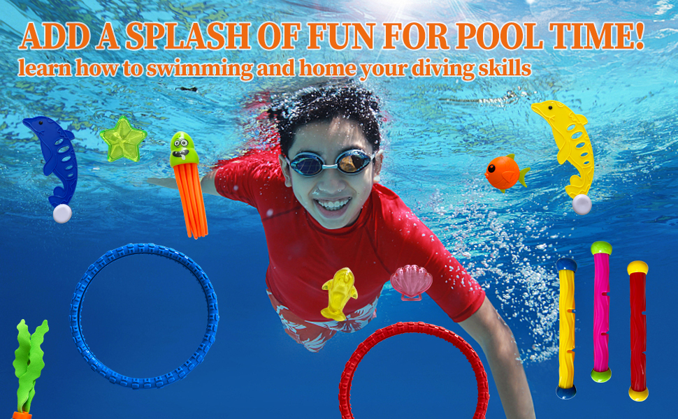 WLSCTY Diving Pool Toys for Kids,44PCS Water Toys Underwater Swimming