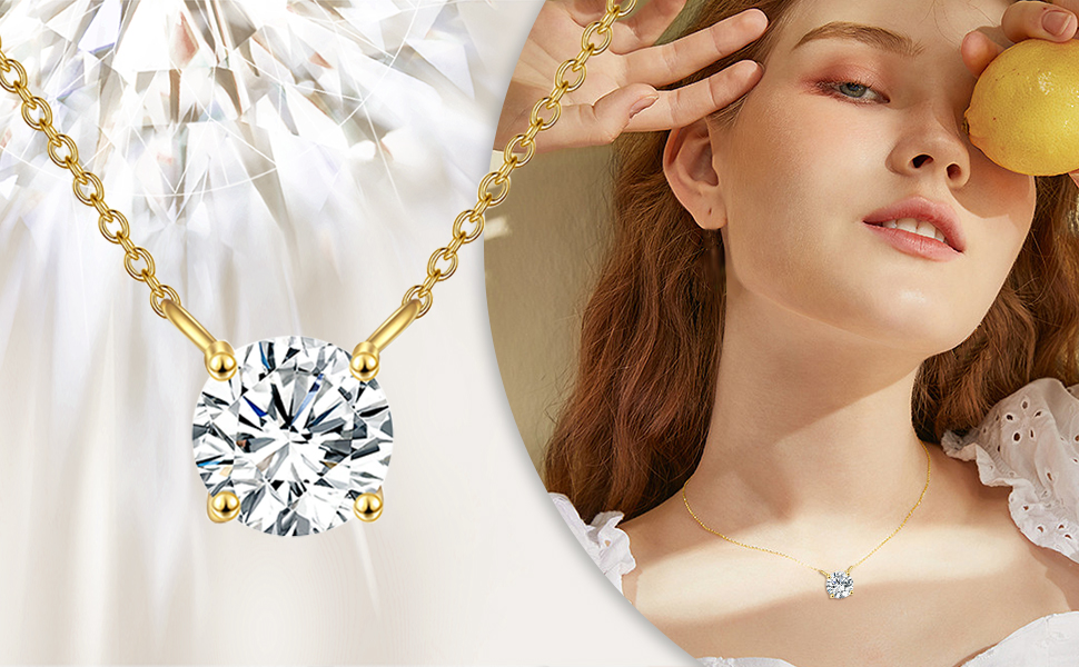 moissanite necklace 14k gold
