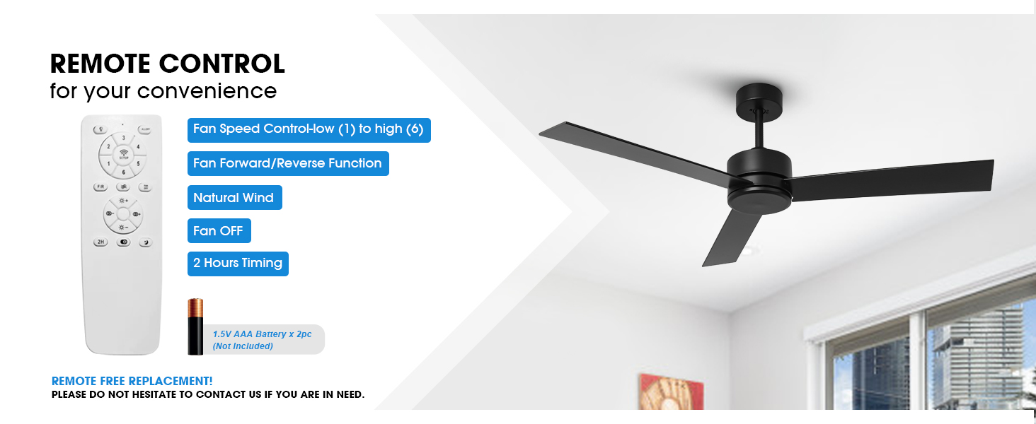 CEILING FAN WITH REMOTE CONTROL