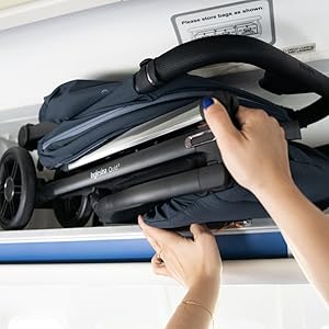 Quid3 stroller fits into overhead compartments of most airplanes