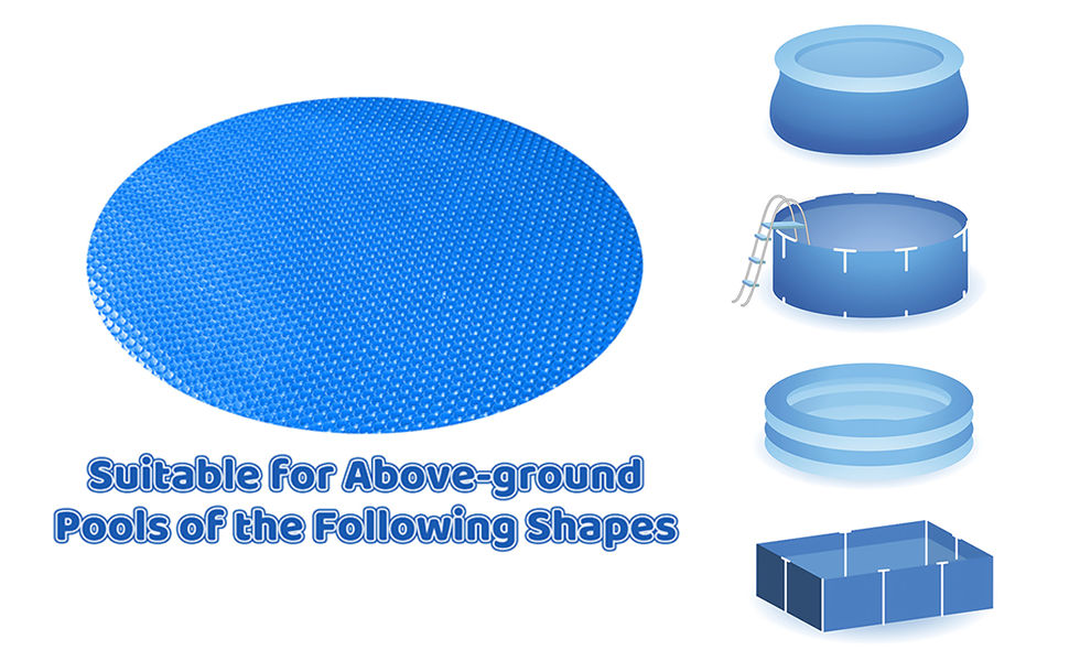 Solar Pool Covers for 6 8 10 12 15 Ft Round Above