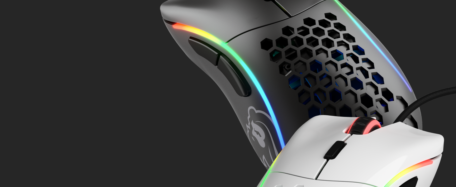 Glorious Gaming Model D Mouse da gaming wired - Superleg. 68 g, a nido d'ape, RGB, ergonomico