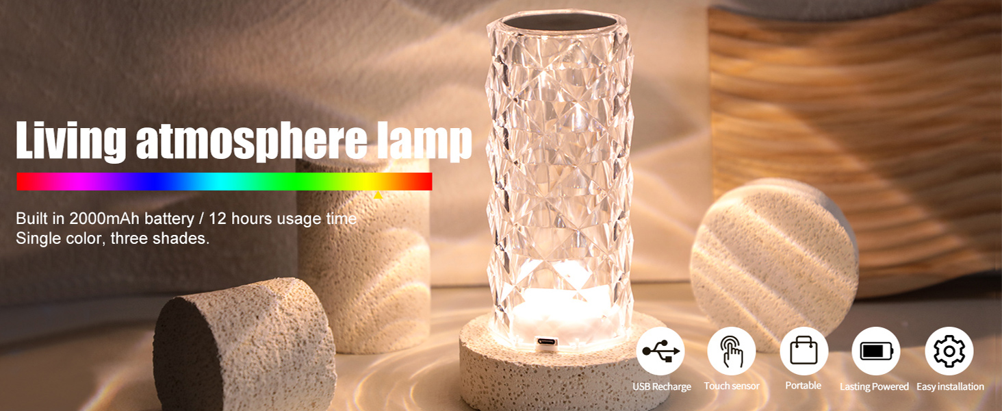 oneleaf Cordless Table Lamp, Modern LED Rechargeable Battery Touch Desk lamp