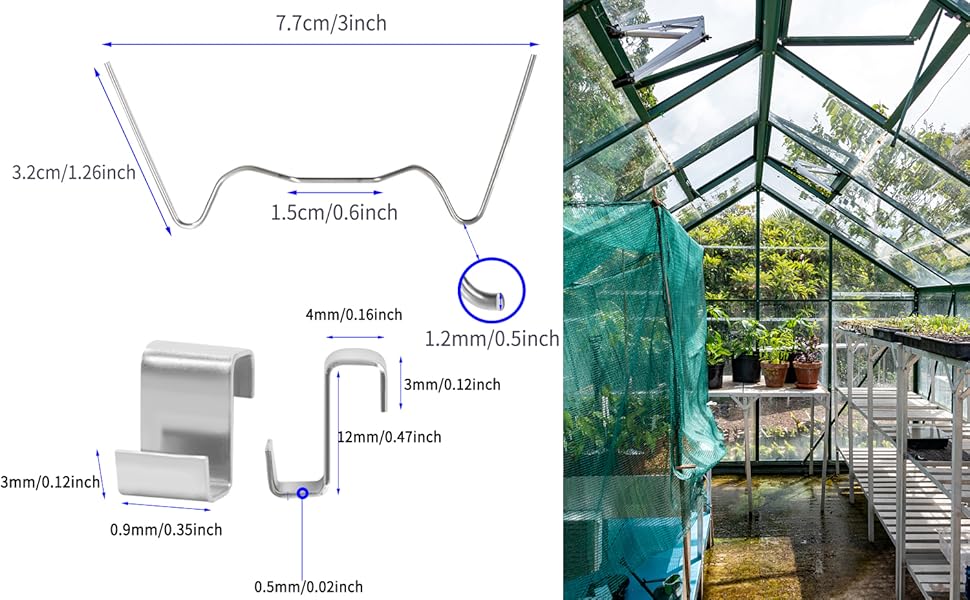25Pcs Z Clips for Greenhouse Glass Panes Greenhouse Clips for Glass