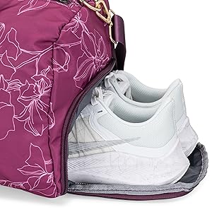 Gym Bag for Women Shoe Compartment Duffle Graphic Design