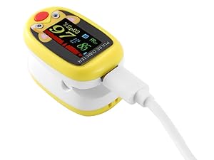 Yellow child kids pulse oximeter monitoring detector checker