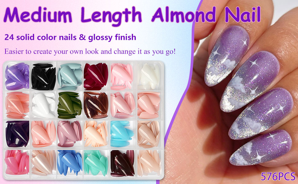 press on nails medium, medium nails, medium almond press on nails, fake nails with designs