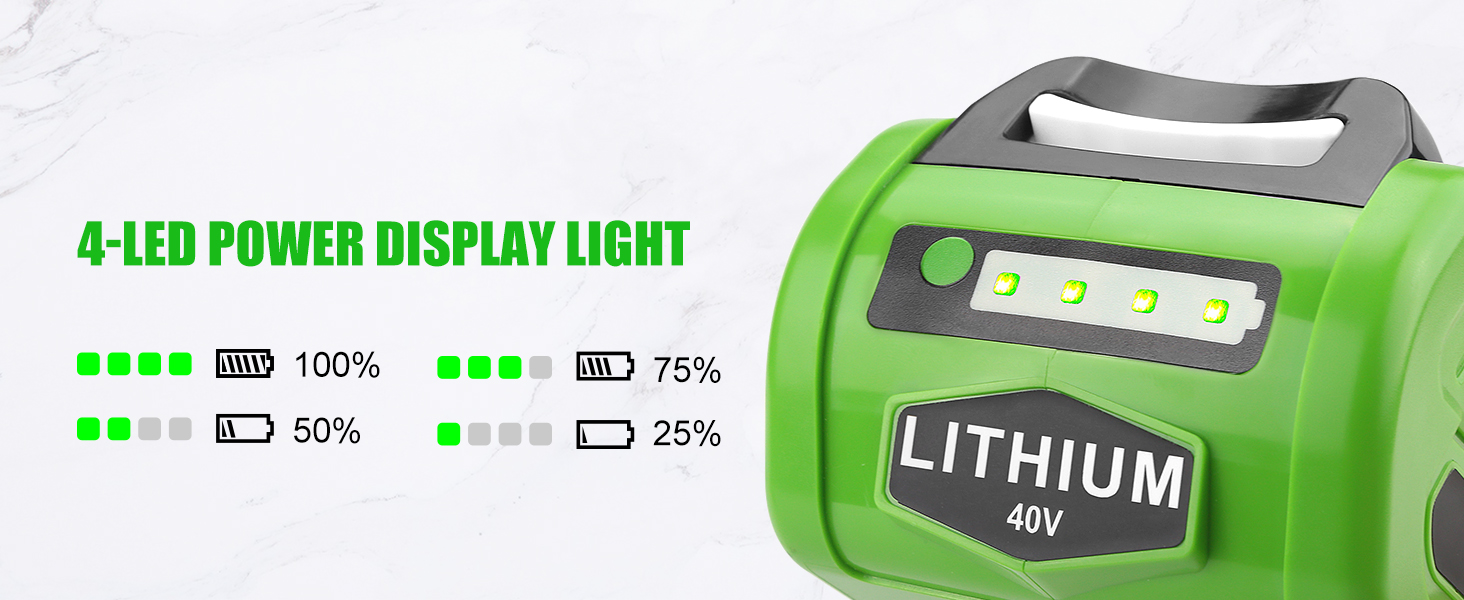 Energup 40V Replacement Greenworks 40V Lithium Battery for GreenWorks