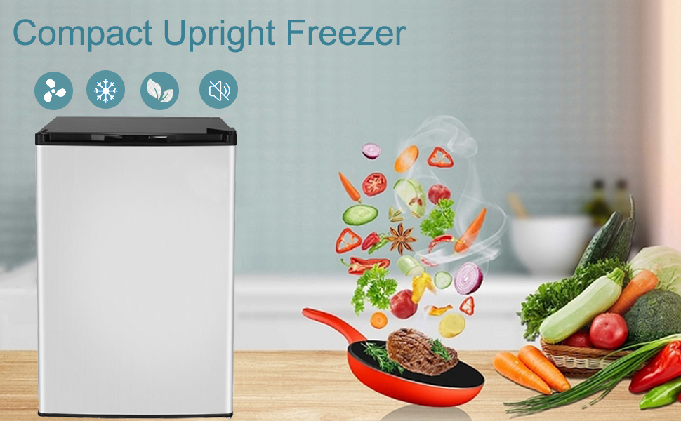 Upright Freezers, 3 Cubic Feet Freezer with Compact