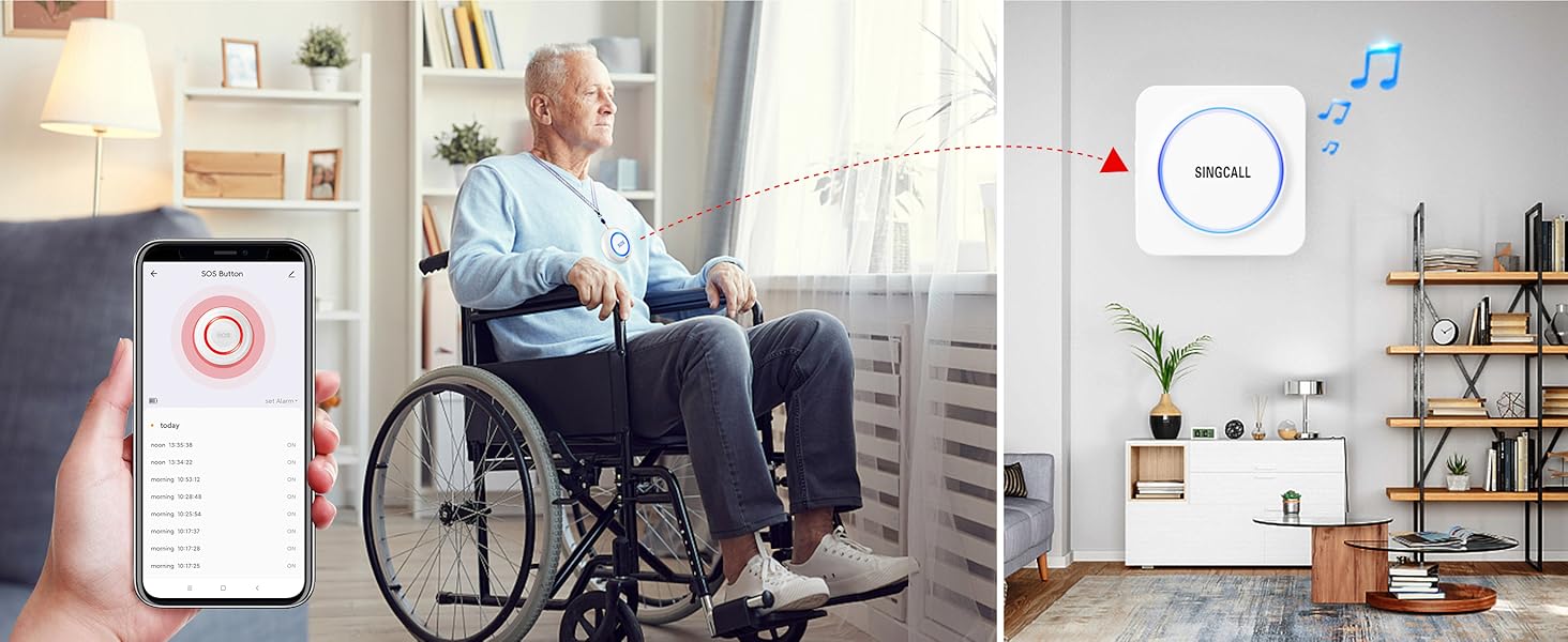 SINGCALL Tuya WiFi Smart SOS caregiver calling system