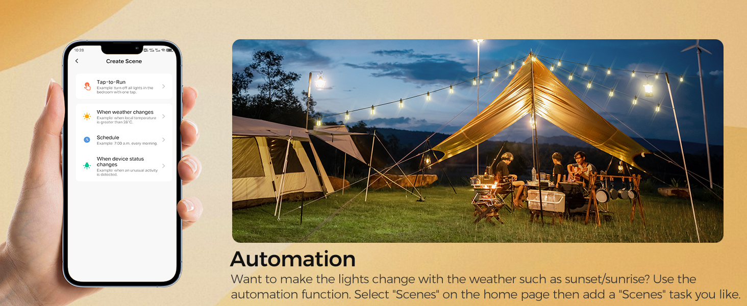 camping string lights outdoor