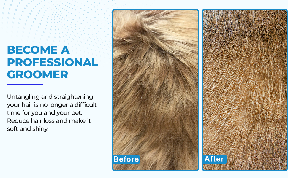 Morpilot Dog Grooming Brush, Dog Dematting Comb Tool, Cat Comb 23+12 Double Sided Teeth Blade