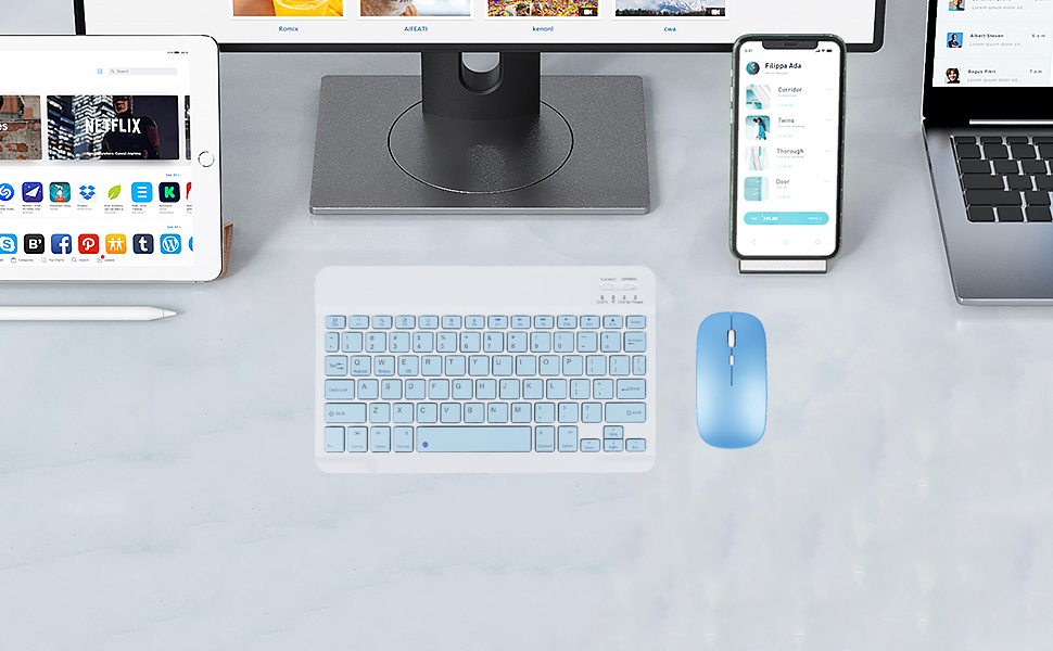 Bluetooth Wireless Keyboard and Mouse Combo,UltraSlim