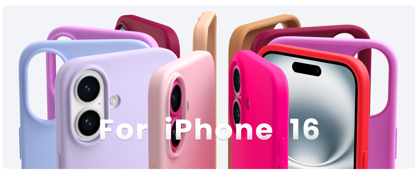 Elzzi Microfiber Logo Cut Cover Compatible for iPhone 16 Case Liquid Silicone Cases Full Body 4 Layer Protective Covers Shockproof Back Cover with High Raised Camera Lips (6.1 inch, Hot Pink) 50 16