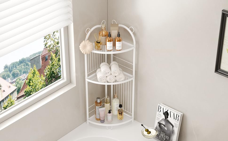 CICUFY Corner Shelf Stand Metal Bathroom Corner Shelf 3