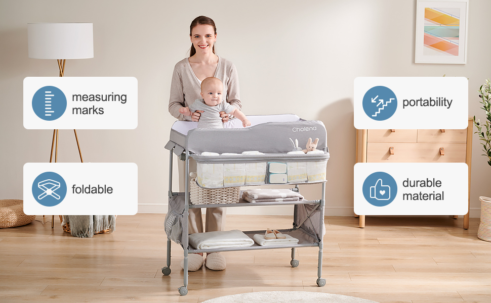 Baby Changing Table Portable Adjustable Changing Station