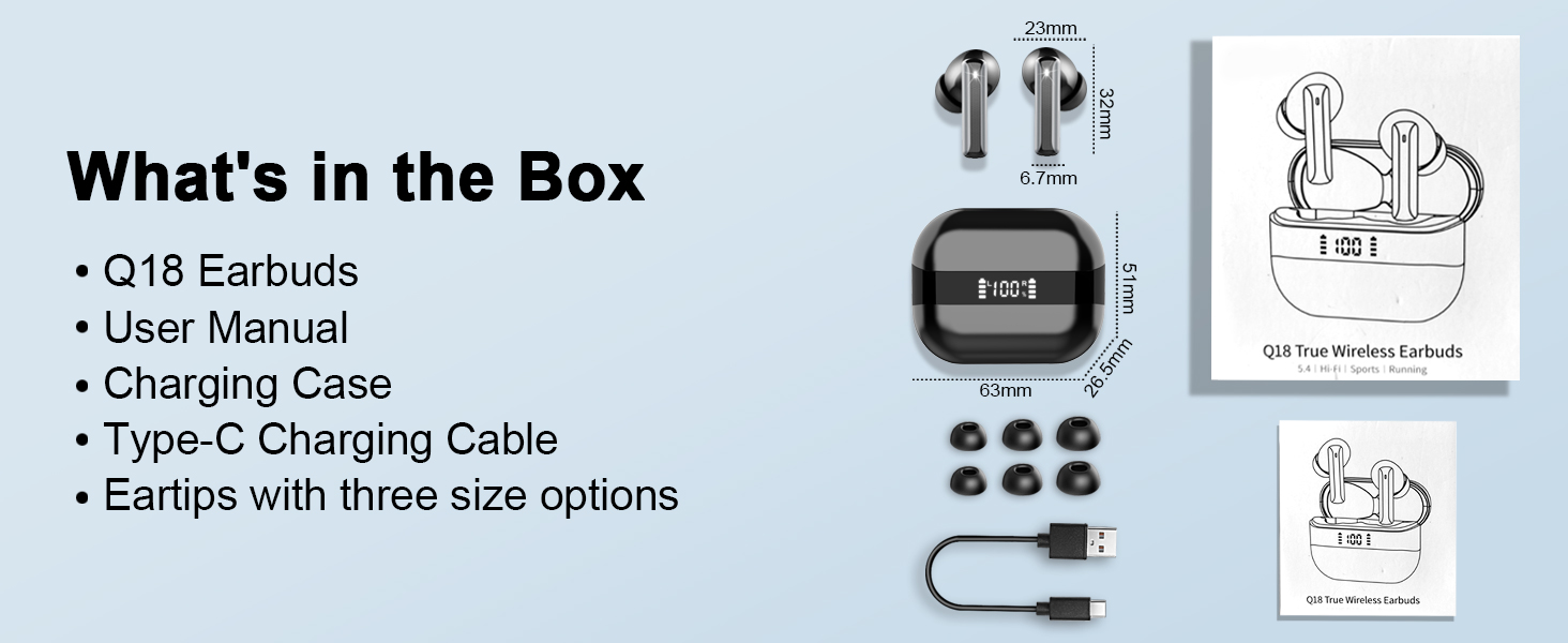 wireless bluetooth earbuds with micphones tiny in ear noise canceling earphones mini headphones