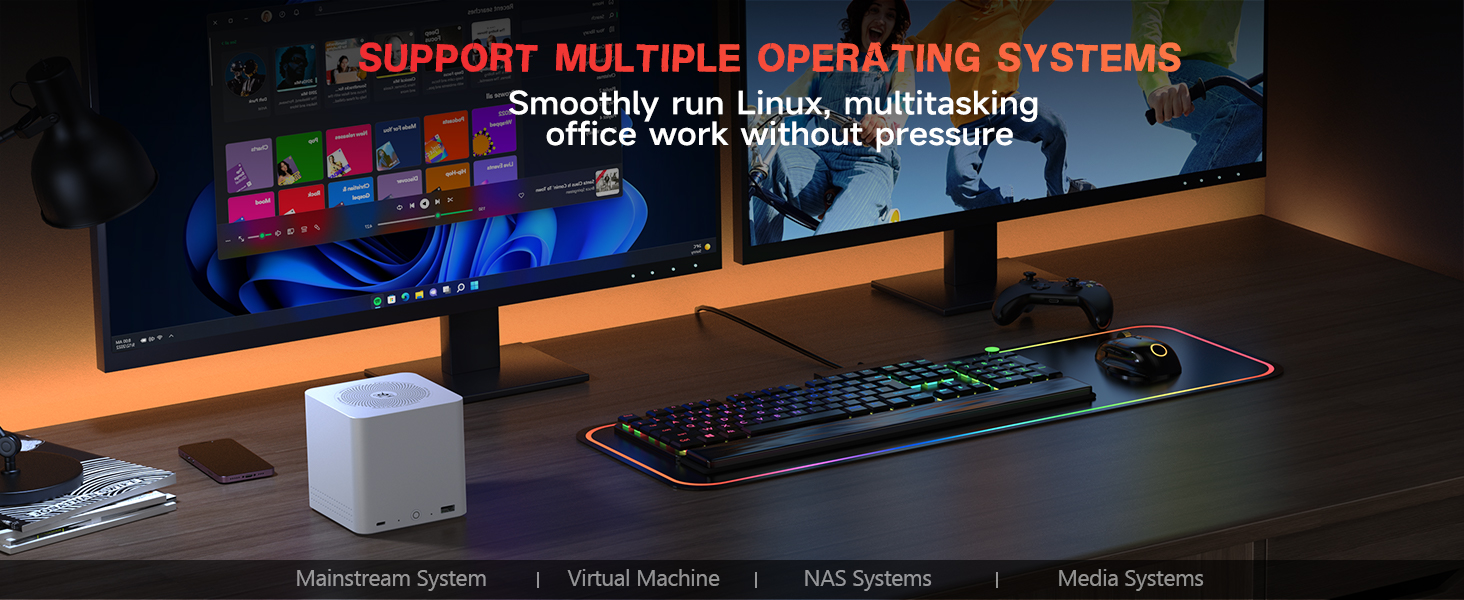 Beelink Me Mini, Mini PC NAS, Intel N150 CPU, 12GB LPDDR5, 64GB EMMC, 6*M.2 PCIe3.0 SSD Slots(MAX 24TB), Dual 2.5G LAN/WiFi6/BT5.2/USB3.2/HDMI, HTPC, Private Cloud, Soft Router, Storage Solution