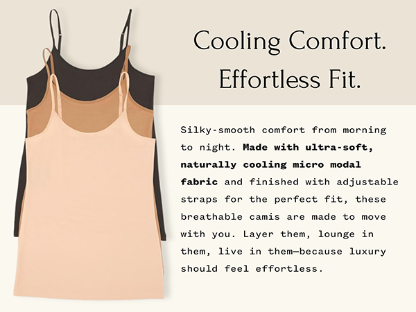 Felina Adjustable Camisole Tank Top - Premium Micro Modal