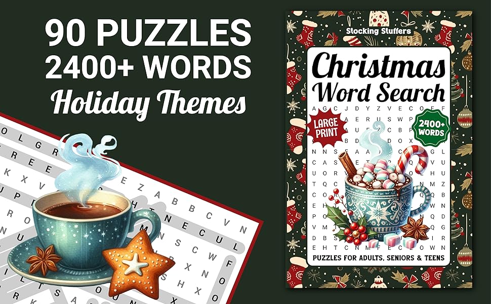 fun adult stocking stuffers, white elephant gifts for women, word search games, easy word search