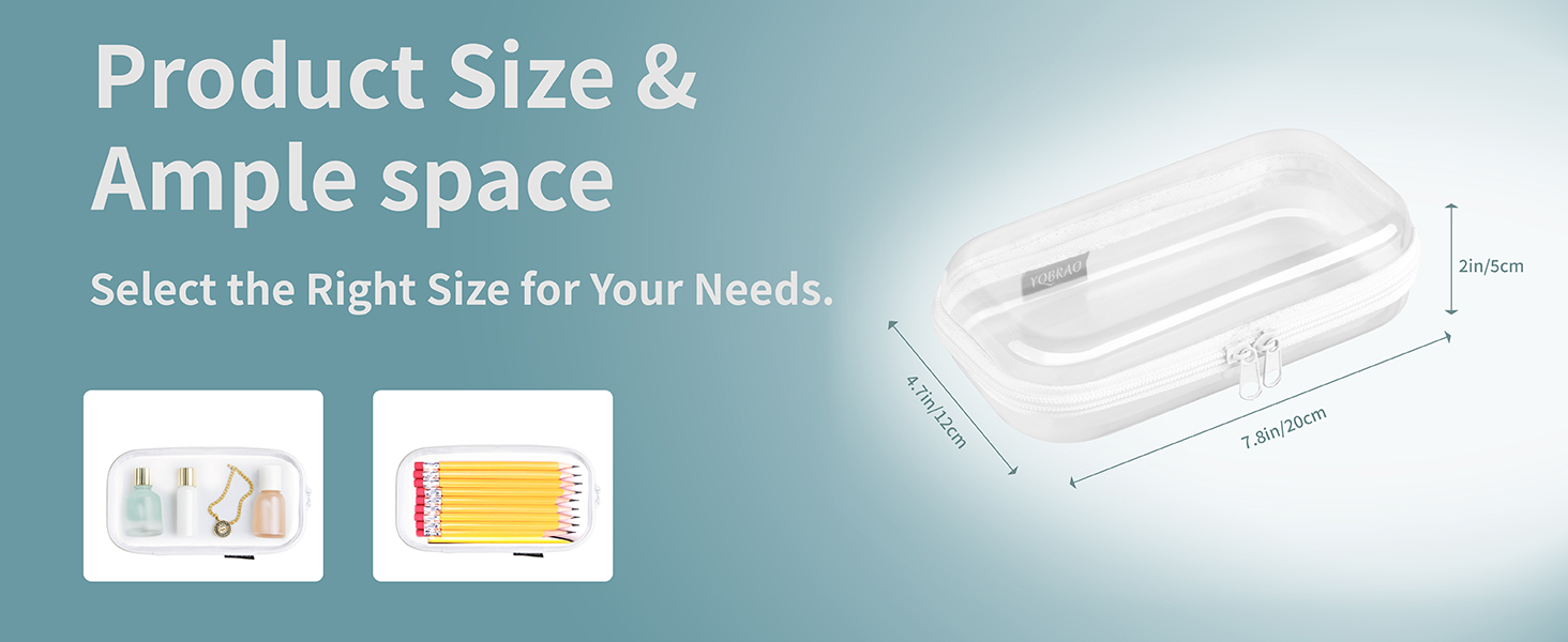 clear pencil case with zipper