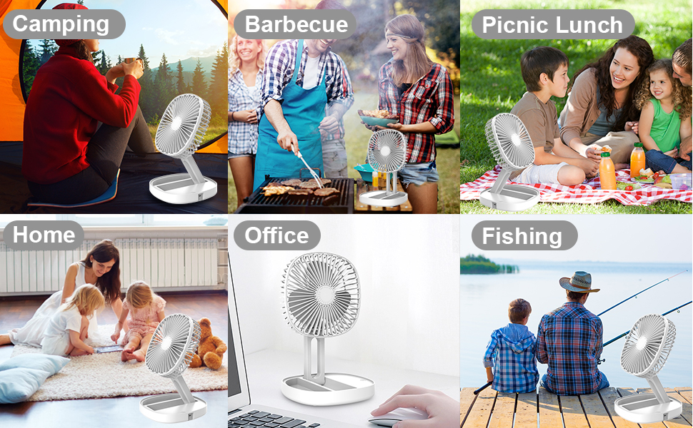 Foldaway Desk Fan,Portable Rotation Fan 7 Inch Height
