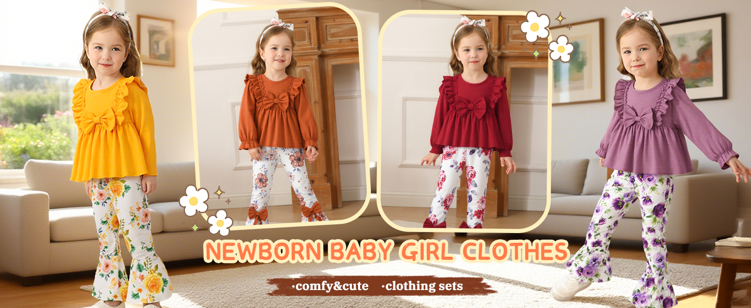 Baby Girl Clothes Newborn Outfits Toddler Girl Winter Outfit Sets Fall Clothing Long Sleeve Shirts