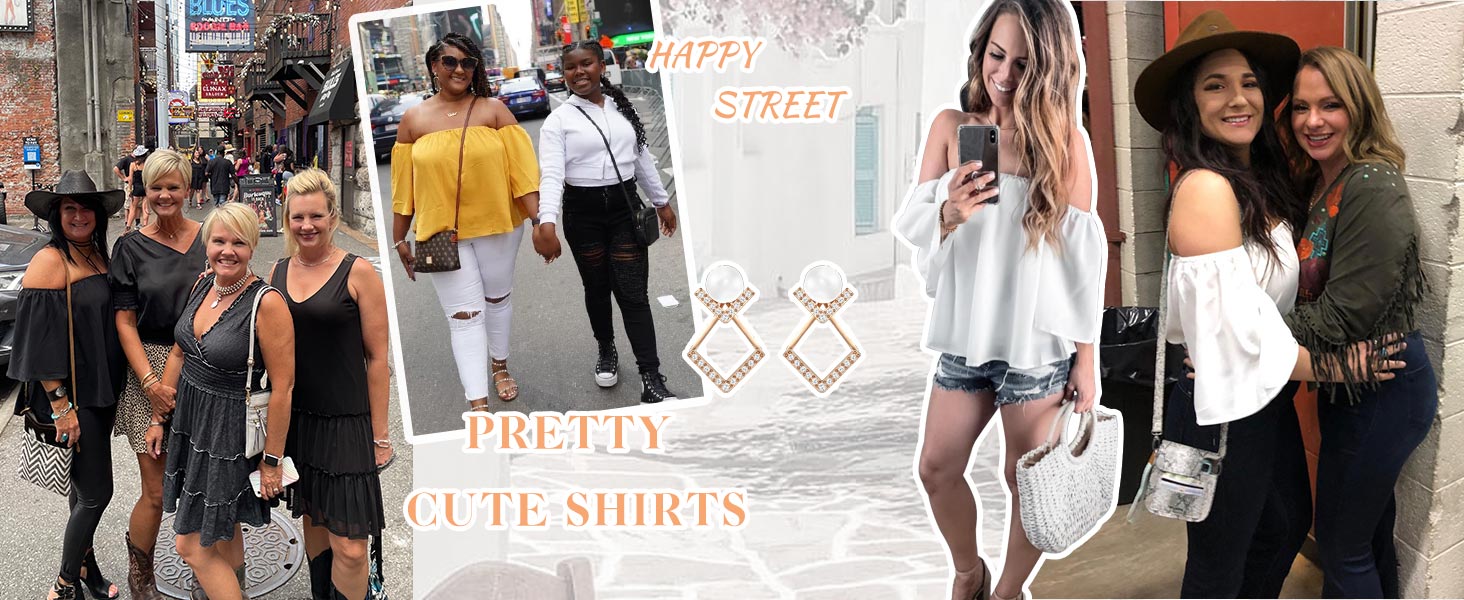 Women Off The Shoulder Tops Short Sleeve Boho Chiffon Ruffles Casual Tunic Blouses