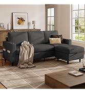 POYISOU Sectional Couches for Living Room, L Shaped Couch with 2 Cup Holders, Small Sofa Corduroy...
