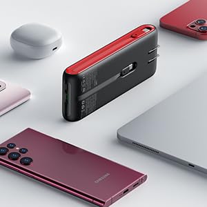 Portable charger with  built in cables