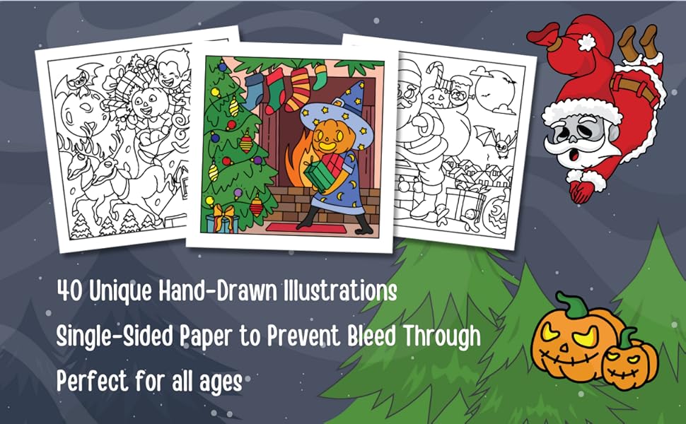 40 unique hand drawn illustrations. Single-sided to prevent bleed through. Perfect for all ages.