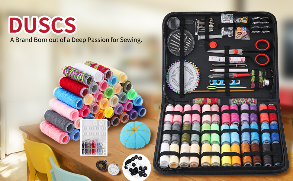 DUSCS Large Sewing Kit for Adults, 235 Pcs Needle and
