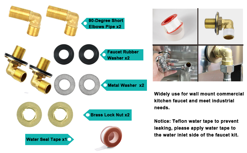 HYAHDEN Wall Mount Faucet Installation Kit for Commercial Kitchen Sink
