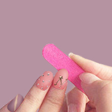  4. Cut down the excess part of the nail sticker and sand vertically the cut edge