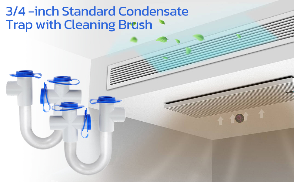 3Pack 3/4" Standard Condensate Trap with 18" Cleaning Brush