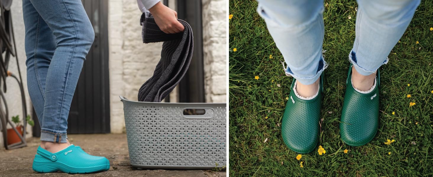 Womens ladies garden clogs lined fluffy warm waterproof fleece thermal winter garden shoes