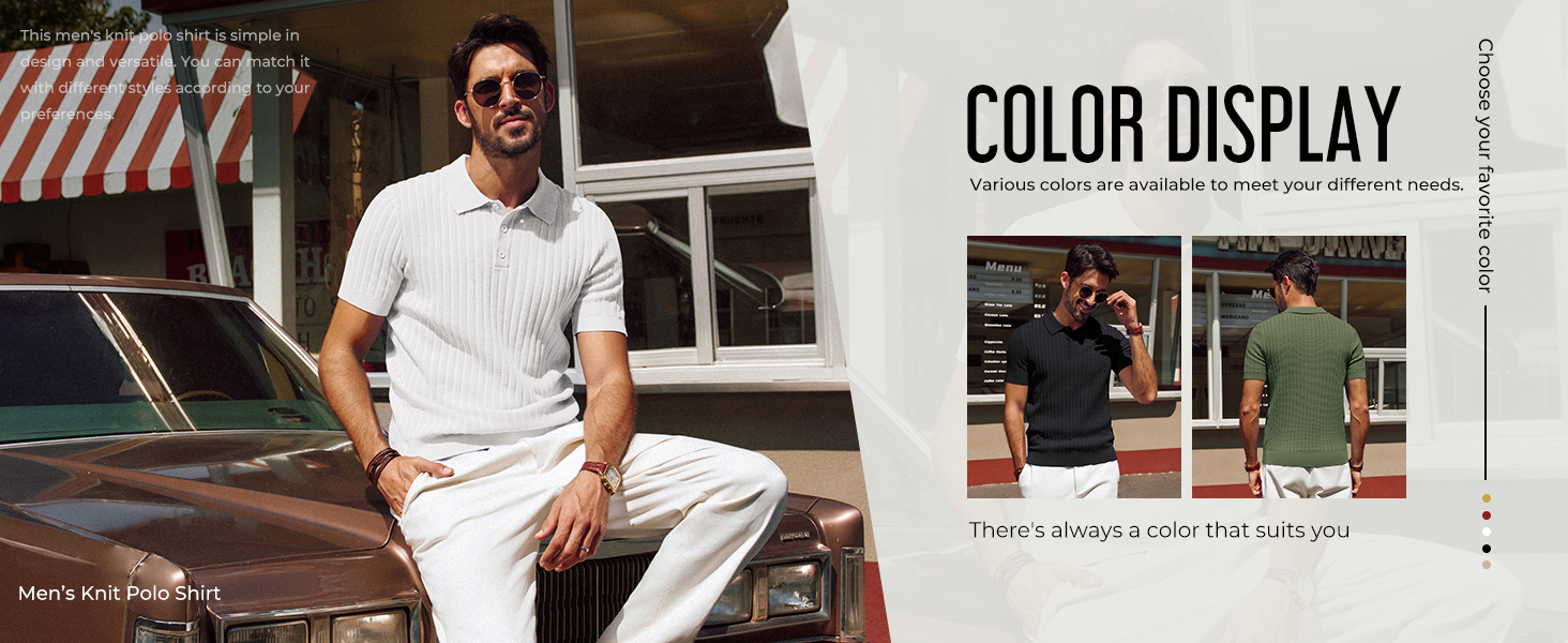 short sleeve polo shirts summer knitted textured collared shirt fashion polo golf shirt