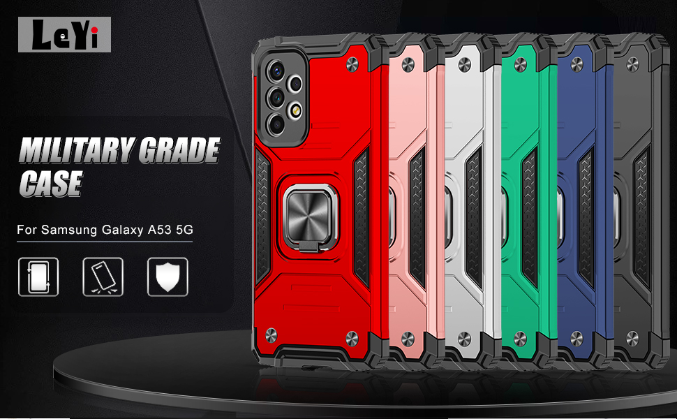 LeYi for Samsung Galaxy A53 5G Phone Case and 2 Tempered Glass Screen