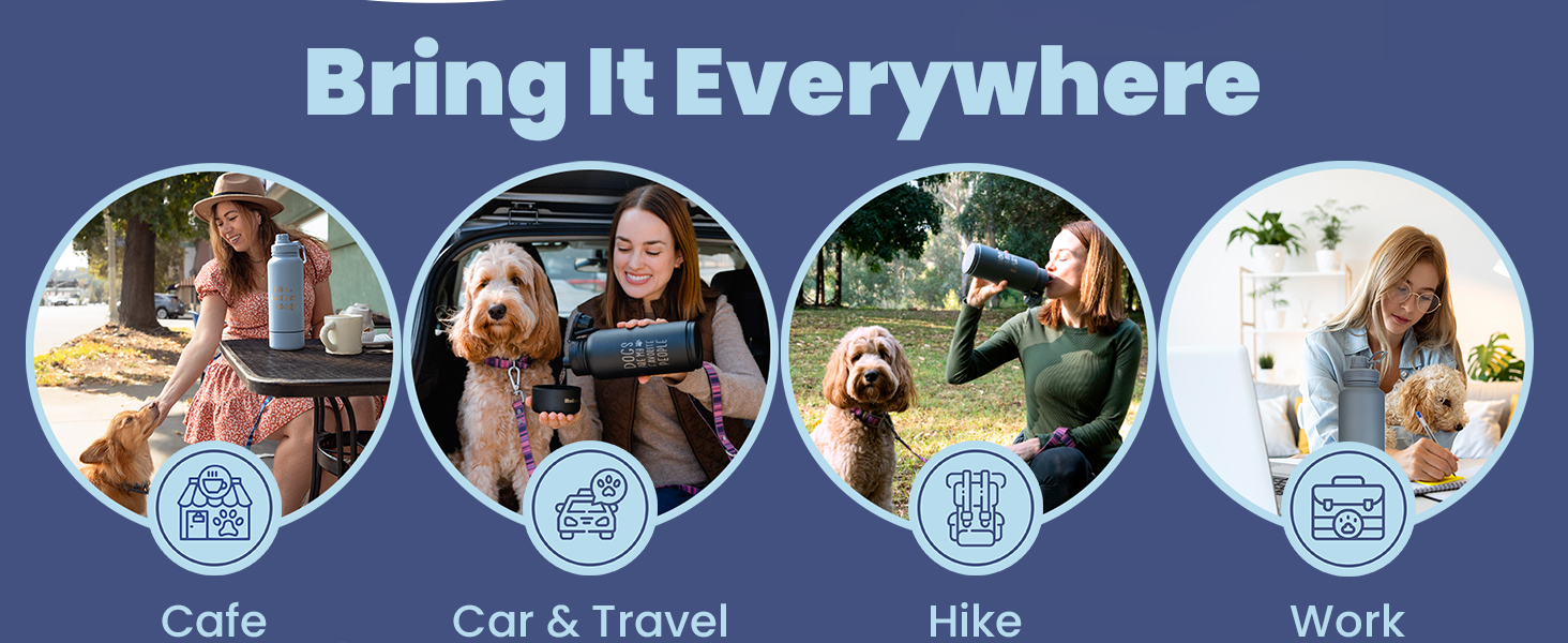 Rubyloo Dog Travel Water Bottle for Car, Travel, Hike, Work