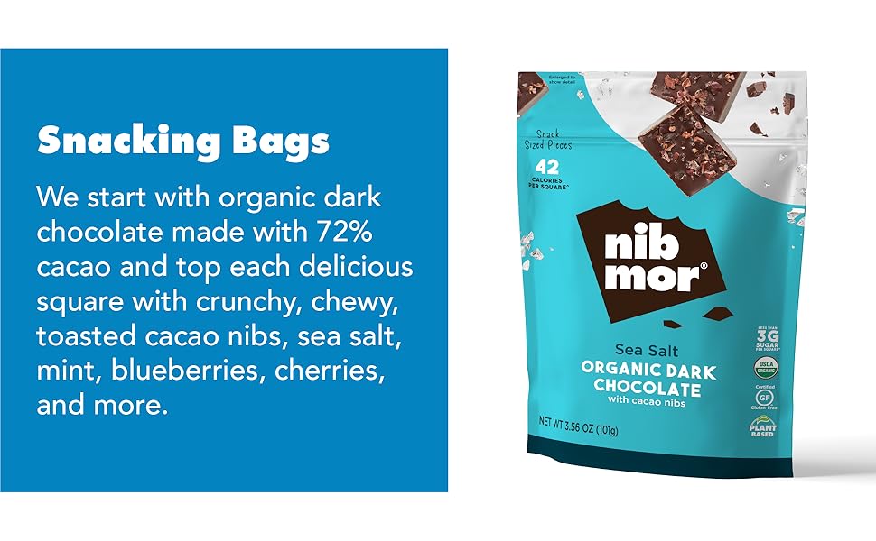 72% cacao topped with crunchy, chewy, cacao nibs, sea salt, mint, blueberries, cherries, and more