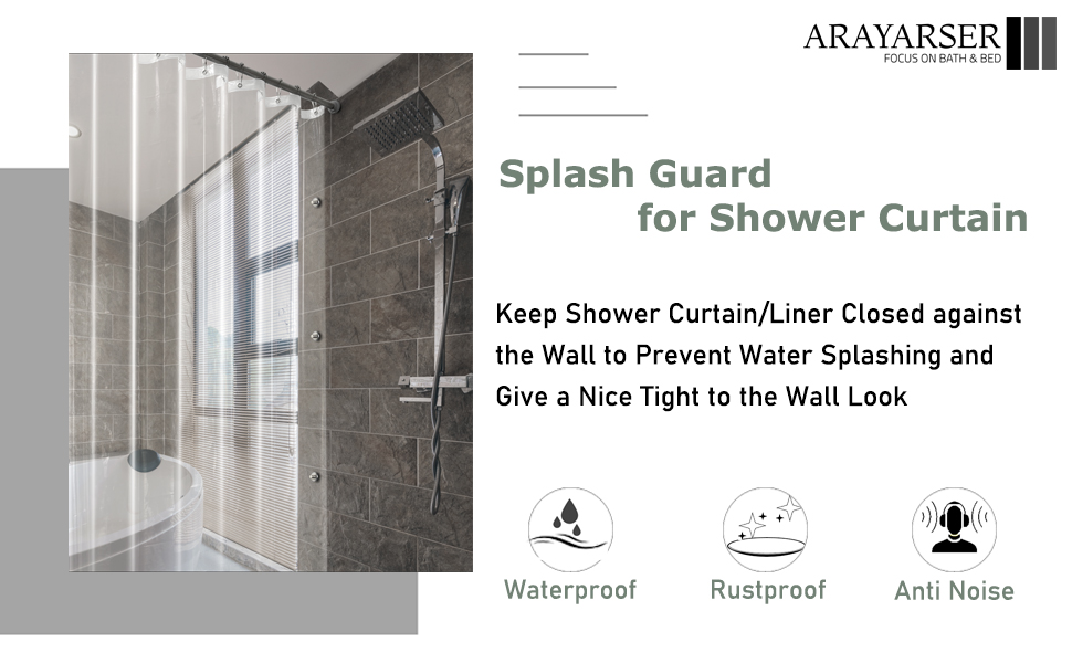 Arayarser Shower Curtain Side to Keep Curtain Closed to The Wall 8 Pcs
