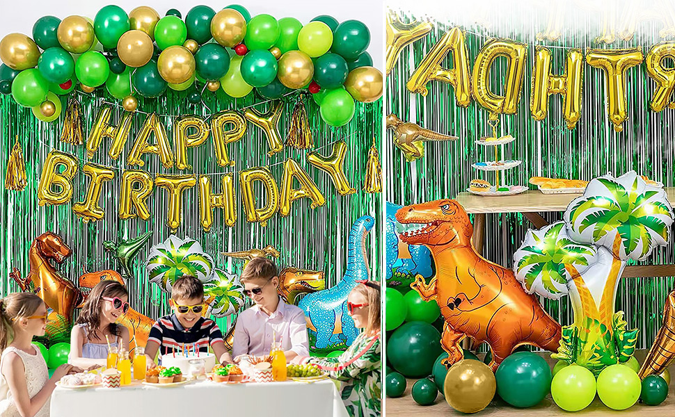 Dinosaur Birthday Party Decorations, Ribbon Dot Glue Green Party